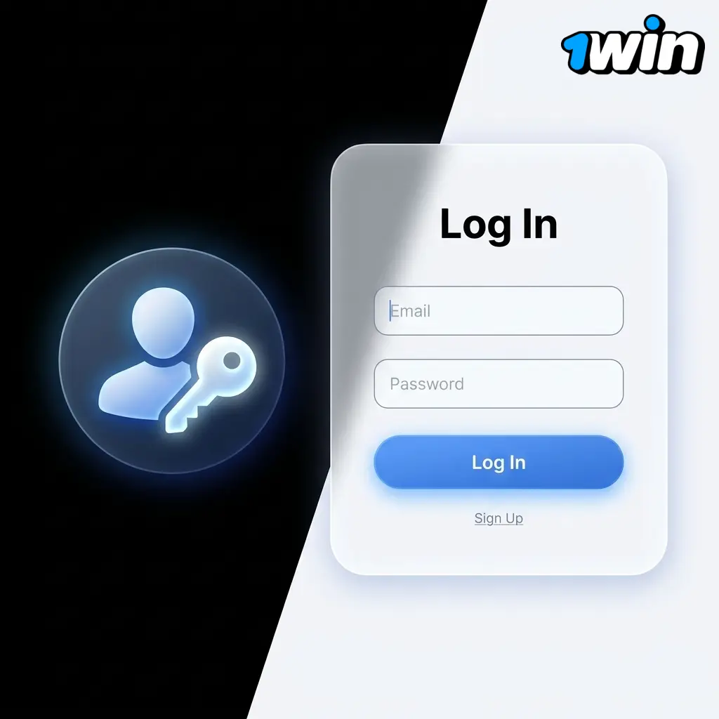 1win Canada login steps showing account access panel with email, password fields and two-factor authentication process